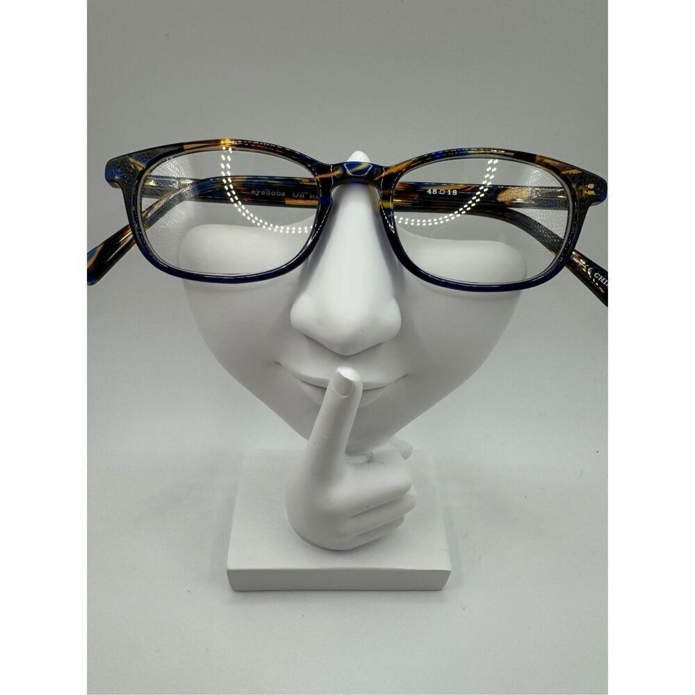 eyebobs On Board eyeglass frames blue brown pattern new without case